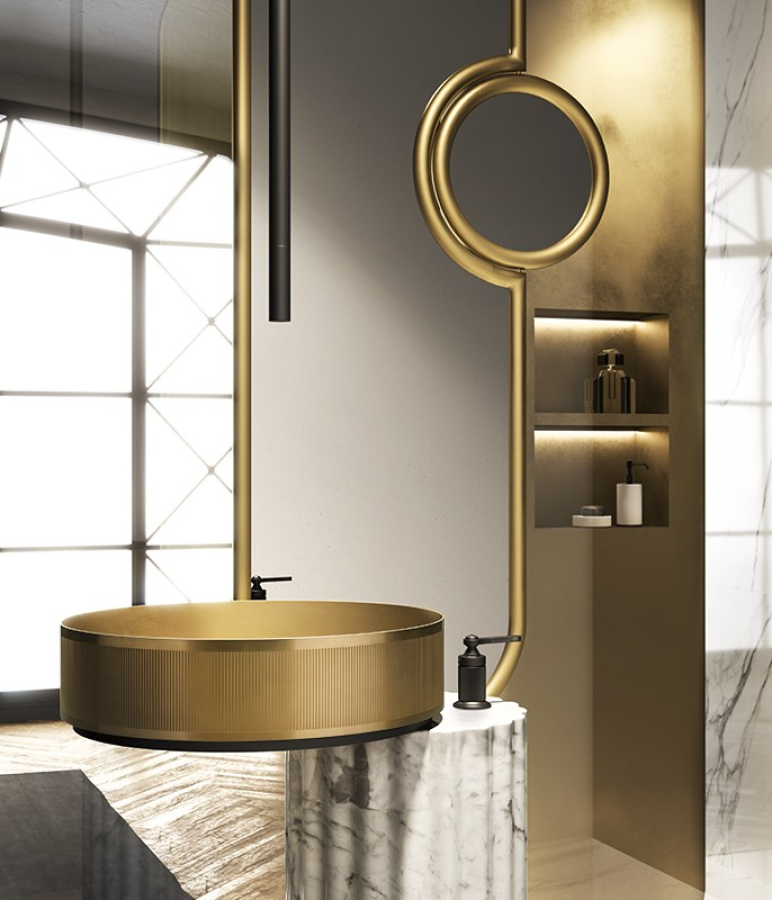 Смеситель удаленного управления Gessi Venti20, отдельностоящий, цвет Brass PVD - изображение 1