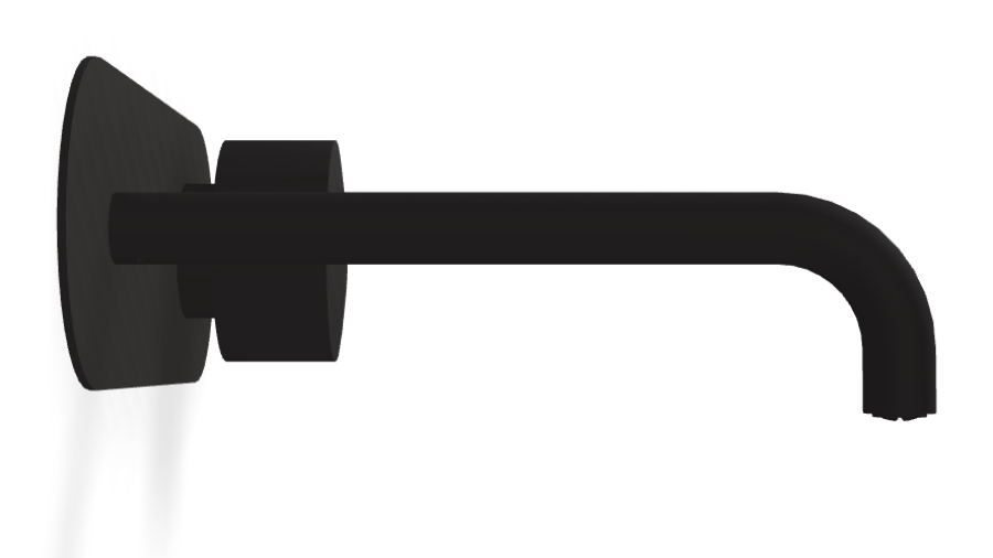 Смеситель для раковины Carlo Frattini SO, настенный, без ручки, с донным клапаном Click-Clack, излив 200 мм, внешняя часть, цвет чёрный матовый - изображение 2
