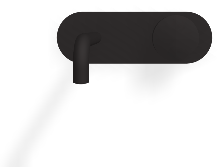 Смеситель для раковины Carlo Frattini SO, настенный, без ручки, с донным клапаном Click-Clack, излив 200 мм, внешняя часть, цвет чёрный матовый - изображение 1