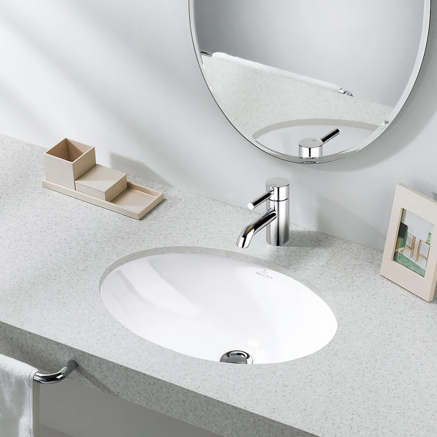 Раковина Villeroy&Boch Loop & Friends, для уст. под столешницу 560x375, овальная, без отверстия д/смес-ля, с переливом, цвет белый альпийский - изображение 2