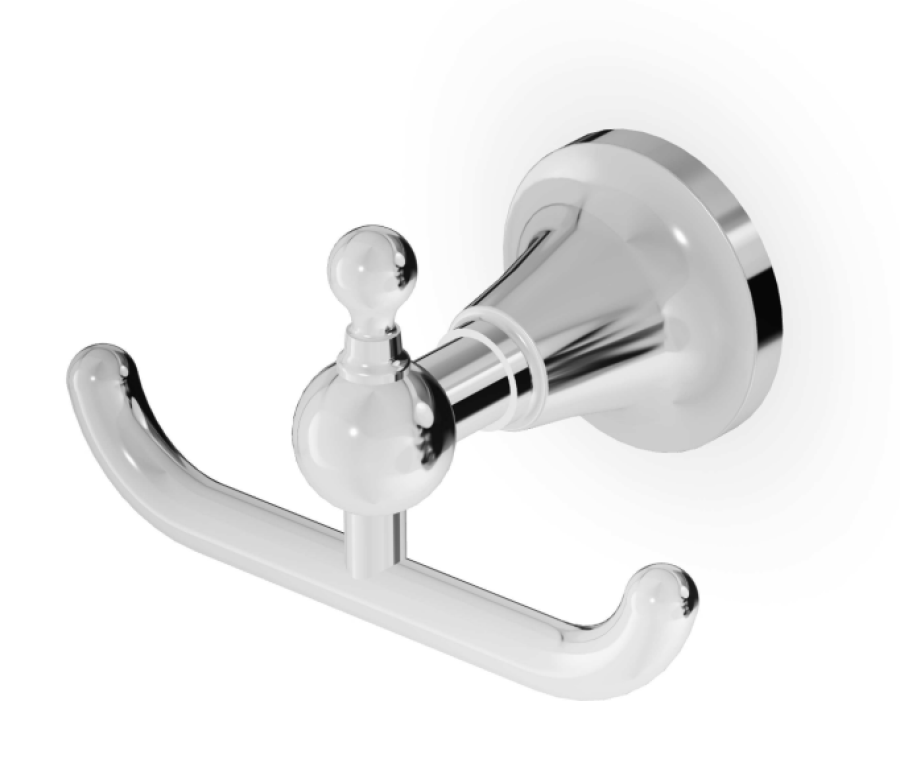 Крючок Zucchetti Agora Classic, двойной, цвет хром