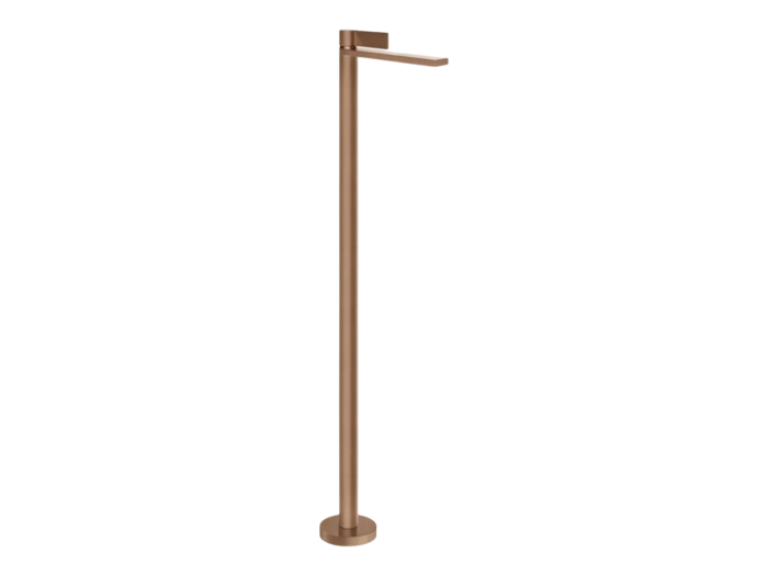 На изображении товар Смеситель для раковины Gessi Inverso, напольный, с аэратором, внешняя часть, Н-1138 мм, цвет Copper Brushed PVD от официального представителя в Москве