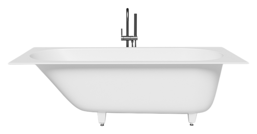 Ванна Salini Ornella  1800х800х600 мм, встраиваемая, s-sense, с овальной округлой чашей,  регулируемые ножки, интегрированный слив-перелив, цвет белый матовый