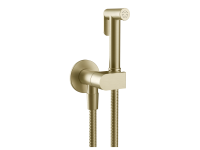 Душ гигиенический Gessi Tondo, шланговое подсоединение - держатель лейки, цвет Brushed Brass PVD