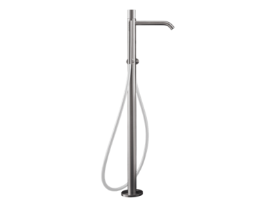 На изображении товар Смеситель для ванны Cea Design Giotto Plus, напольный, H. 870 мм, с ручным душем Ø 18 мм, шланг в цвете Black, цвет Black Diamond сатинированный от официального представителя в Москве