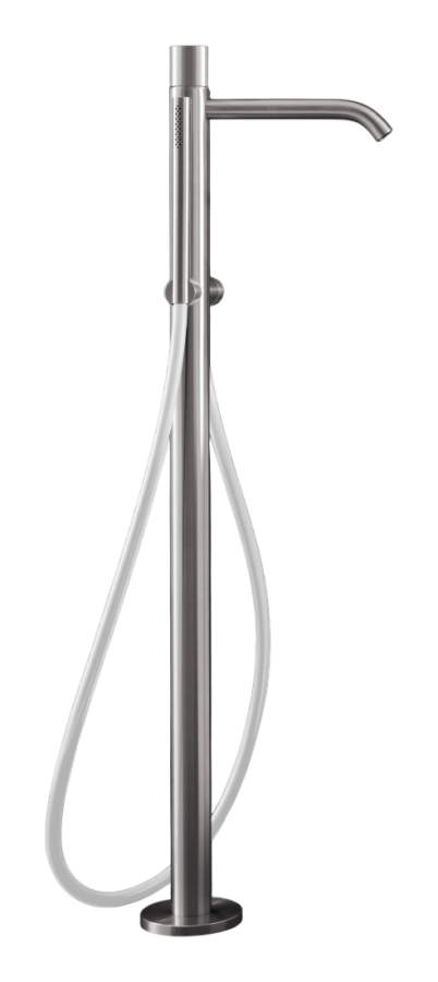 Смеситель для ванны Cea Design Giotto Plus, напольный, H. 870 мм, с ручным душем Ø 18 мм, шланг в цвете Black, цвет Black Diamond сатинированный