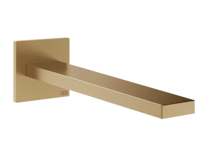 На изображении товар Излив для раковины Gessi Inverso, настенный, длина излива по запросу, цвет Warm Bronze Brushed PVD от официального представителя в Москве