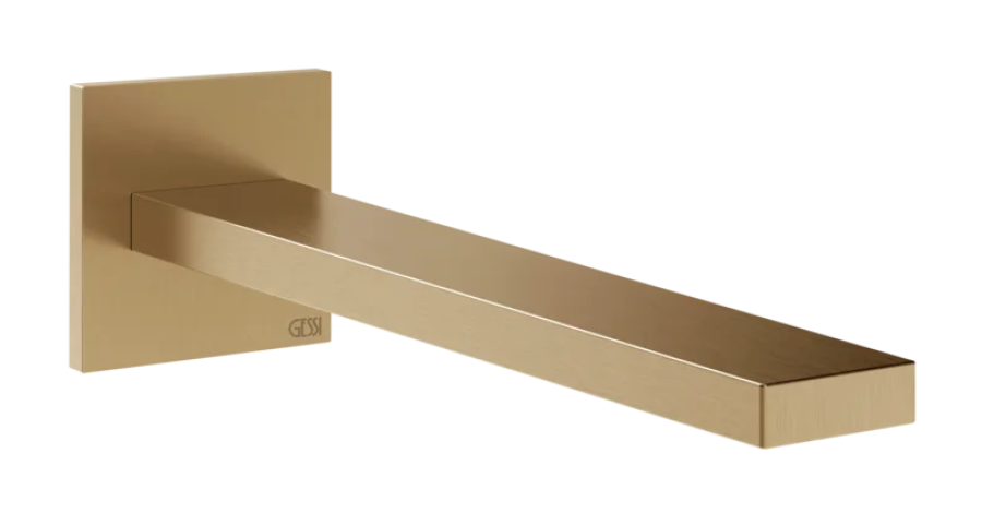 Излив для раковины Gessi Inverso, настенный, длина излива по запросу, цвет Warm Bronze Brushed PVD