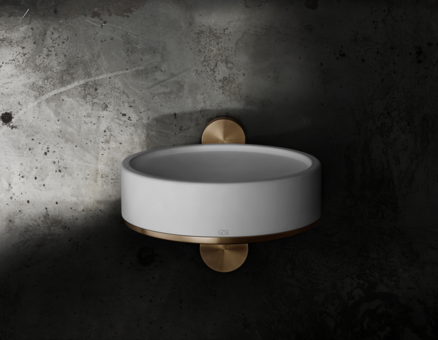 Мыльница Gessi 316, настенная, цвет White/Brass Brushed PVD - изображение 1