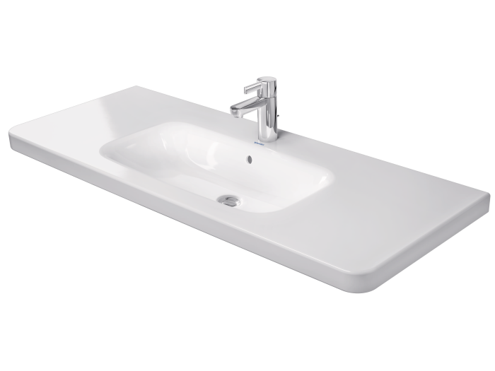 На изображении товар Раковина Duravit DuraStyle для мебели, 1200x480 мм, с переливом, с 1 отверстием под смеситель, цвет белый с покрытием WonderGliss от официального представителя в Москве