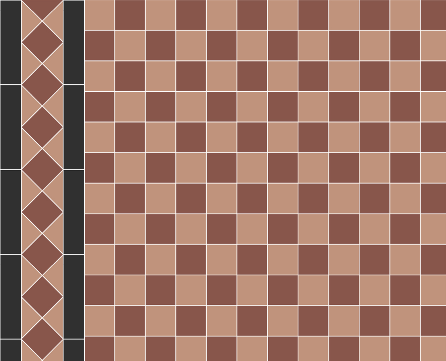 Micro. Керамогранит Victorian Peterborough 5X5 on mesh straight 30,1x30,1