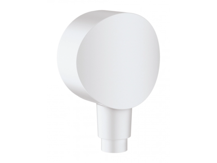 На изображении товар Шланговое подсоединение Hansgrohe Fixfit S, с клапаном обратного тока, цвет белый матовый от официального представителя в Москве