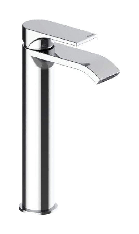 Cмеситель для раковины Bossini Apice 2-T, h 247 мм, однорычажный, на 1 отверстие, прямоугольный аэратор 28x7 мм, донный клапан 1”1/4, гибкая подводка из нерж. стали 3/8” F, цвет хром