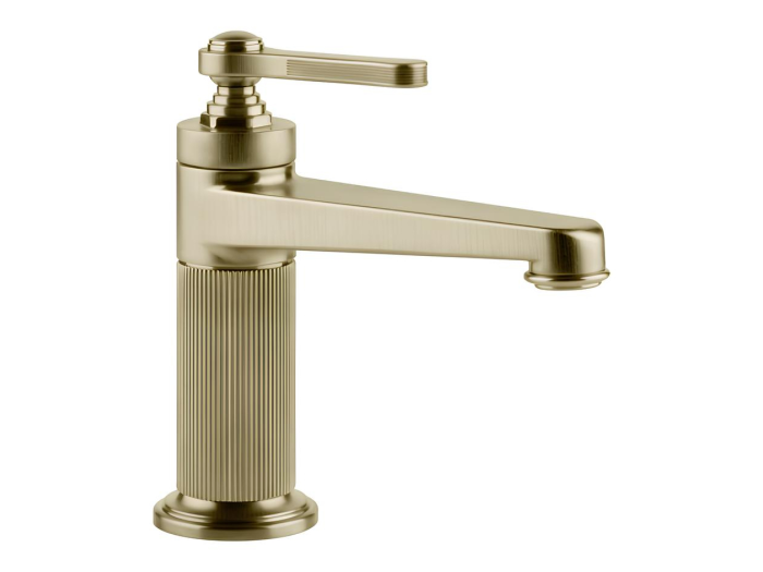 На изображении товар Смеситель для раковины Gessi Venti20, без донного клапана, цвет Brushed Brass PVD от официального представителя в Москве