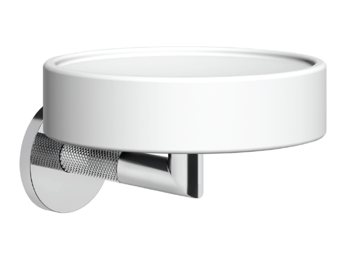 На изображении товар Мыльница Gessi Anello настенная, цвет White/Chrome от официального представителя в Москве