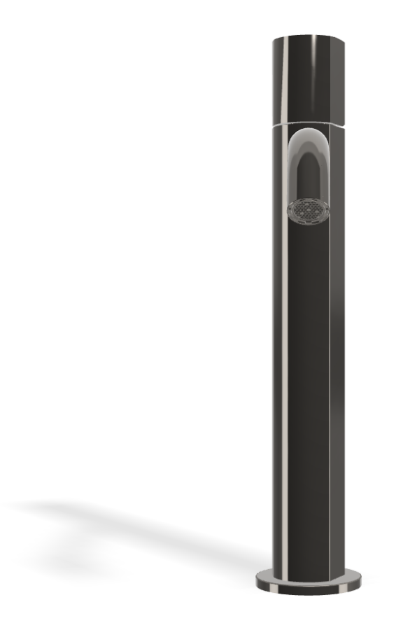 Смеситель для раковины Carlo Frattini SO, с донным клапаном Click-Clack, 2 гибкими шлангами, без ручки, L-205 мм, цвет чёрный хром - изображение 1