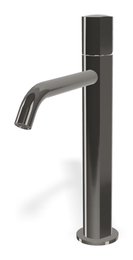 Смеситель для раковины Carlo Frattini SO, с донным клапаном Click-Clack, 2 гибкими шлангами, без ручки, L-205 мм, цвет чёрный хром