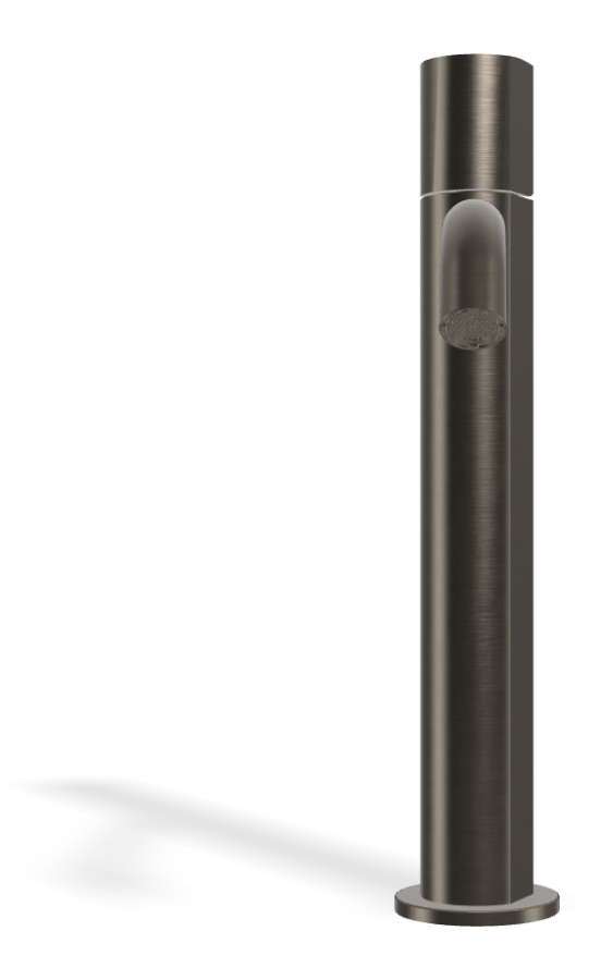 Смеситель для раковины Carlo Frattini SO, с донным клапаном Click-Clack, 2 гибкими шлангами, без ручки, L-205 мм, цвет чёрный хром брашированный - изображение 1