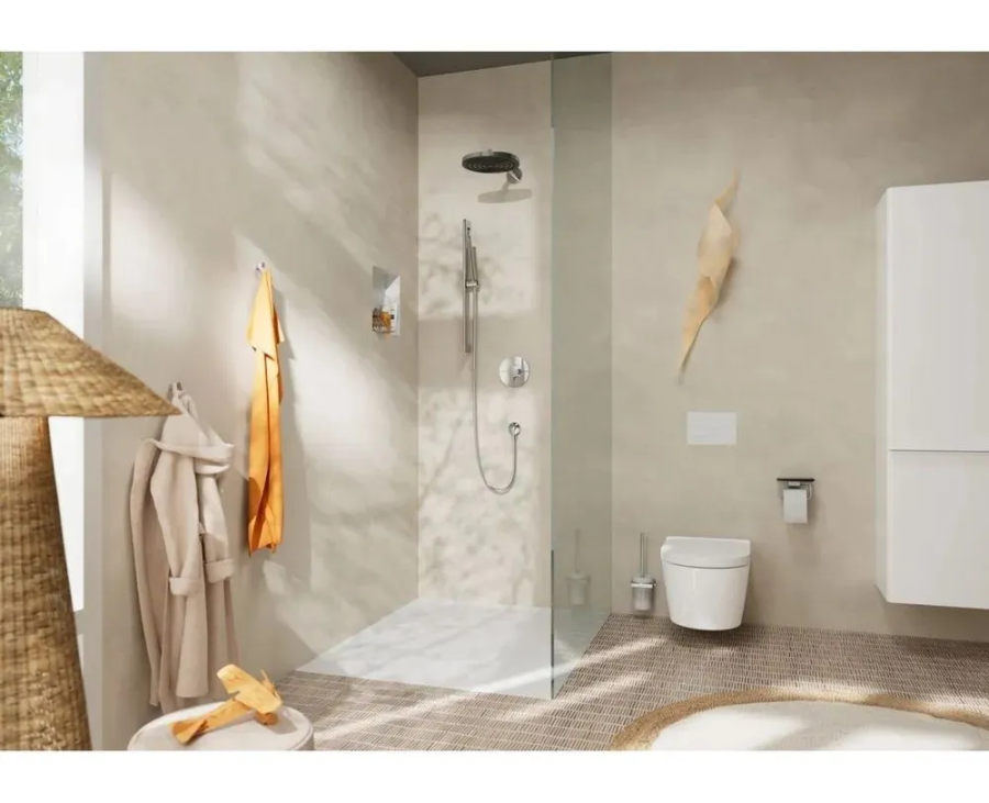 Бумагодержатель Hansgrohe AddStoris, настенный, с полкой, цвет шлифованная бронза - изображение 1