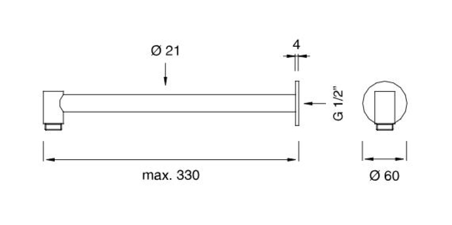 Держатель для верхнего душа CeaDesign Free Ideas, настенный, L-330 мм, сталь, цвет сатинированная сталь - изображение 5