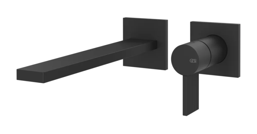 Смеситель для раковины Gessi Inverso, встраиваемый, настенный, внешние части, цвет Matte Black