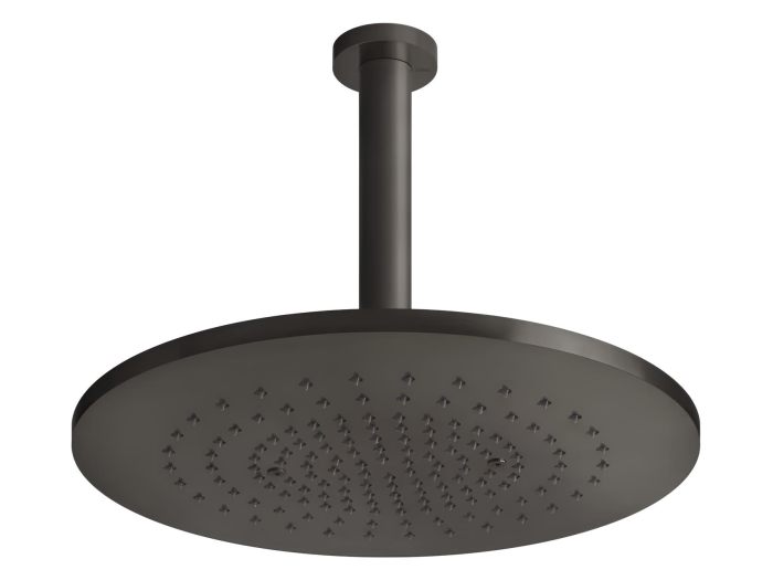 На изображении товар Верхний душ Gessi316,  Ø355 мм, шарнирный для потолочного крепления, цвет Black Metal Brushed PVD от официального представителя в Москве