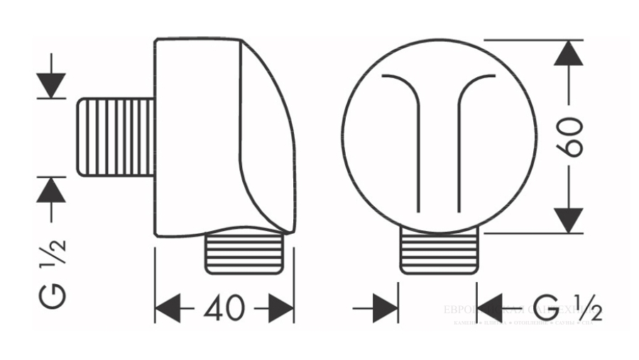 Шланговое подсоединение Hansgrohe Fixfit Е ½", без обратного клапана, для настенного монтажа, цвет черный матовый - изображение 2