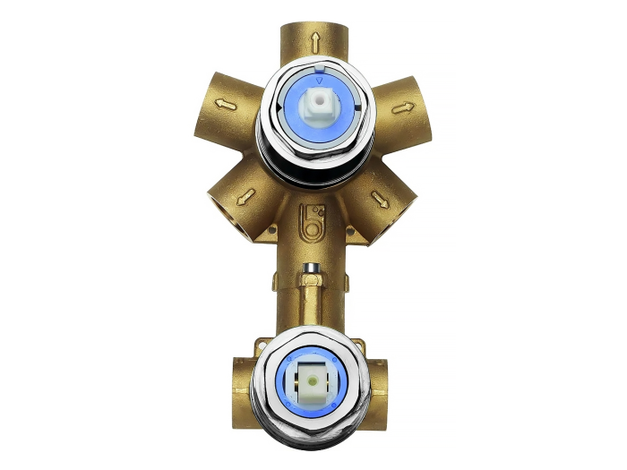 На изображении товар Универсальная скрытая часть Bossini на 2-5 выходов, для монорычажного смесителя от официального представителя в Москве