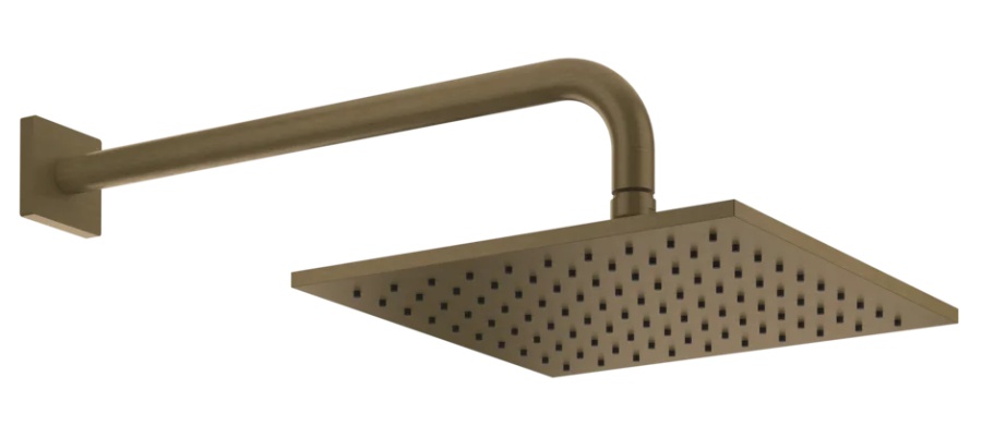 Верхний душ Gessi Rilievo, шарнирный, для настенного креплениям, 250х250 мм, цвет Antique Brass