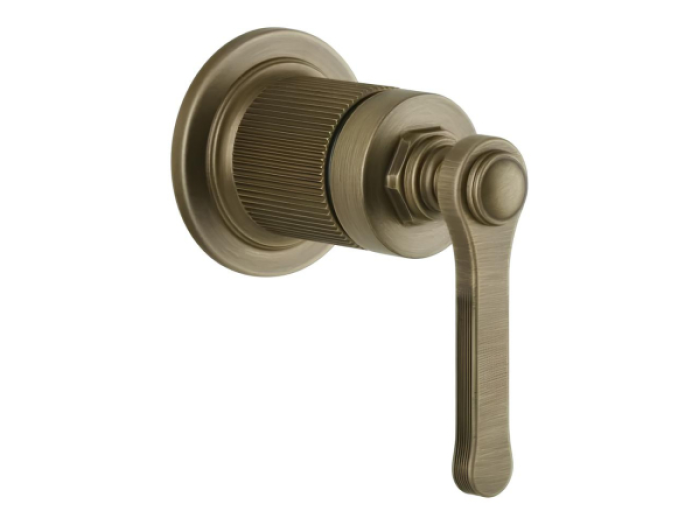 На изображении товар Смеситель Gessi Venti20, настенный, на 1 выход, внешняя часть, цвет Antique Brass от официального представителя в Москве