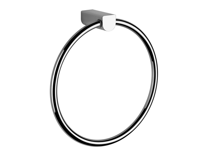 На изображении товар Полотенцедержатель Gessi Rilievo кольцевой, настенный, Ø222х67 мм, цвет Finox Brushed Nickel от официального представителя в Москве