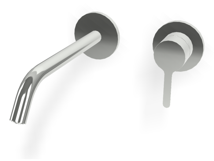 На изображении товар Смеситель для раковины Carlo Frattini Snap, настенный, с донным клапаном Click-Clack, аэратором, излив 200 мм, внешняя часть, цвет хром от официального представителя в Москве