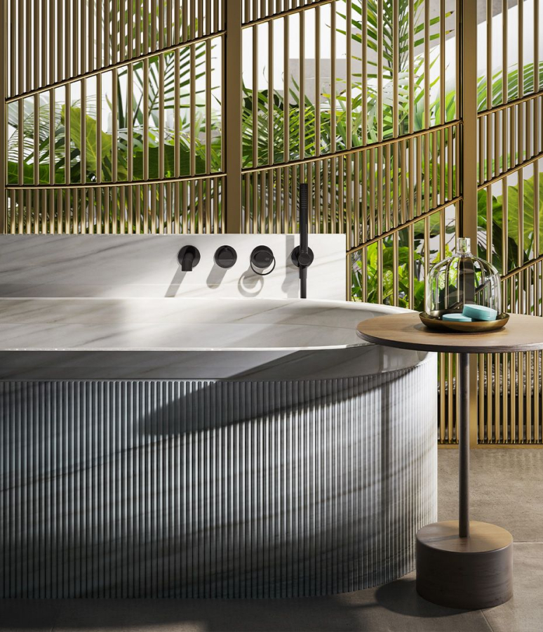 Смеситель для ванны/душа Gessi Anello, настенный, однорычажный, встраиваемый, h245 мм, внешняя часть, цвет Aged Bronze - изображение 4