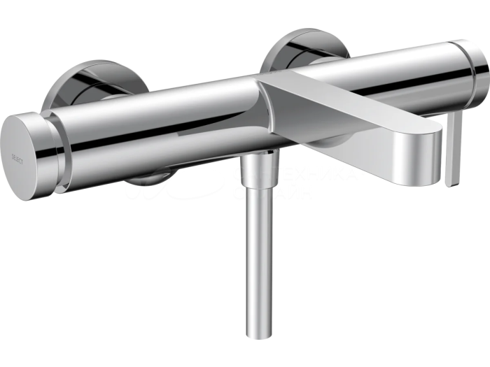 На изображении товар Смеситель для ванны Hansgrohe Finoris, настенный, внешнего монтажа, на 2 отверстия, цвет хром от официального представителя в Москве