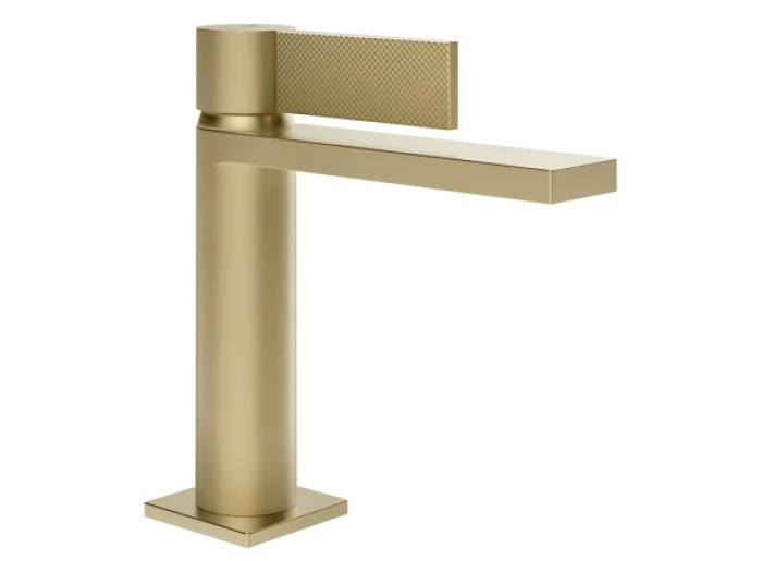 На изображении товар Смеситель для раковины Gessi Inverso, h178 мм, однорычажный, с донным клапаном Stop&Go, цвет Brushed Brass PVD от официального представителя в Москве