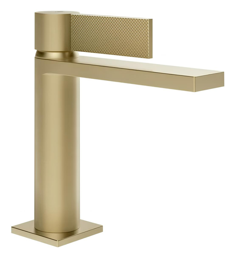 Смеситель для раковины Gessi Inverso, h178 мм, однорычажный, с донным клапаном Stop&Go, цвет Brushed Brass PVD