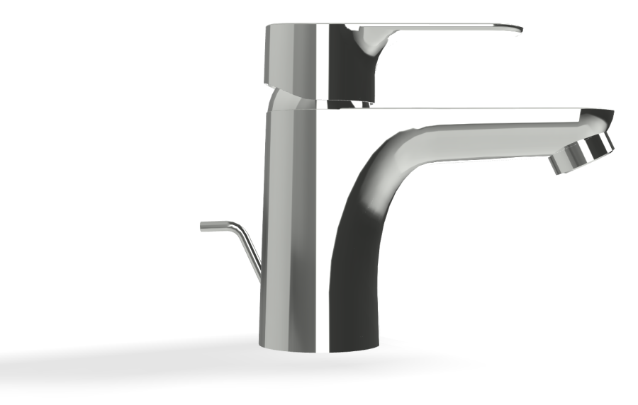 Смеситель для раковины Carlo Frattini Serie 22, однорычажный, c донным клапаном Click-Clack, 2 гибкими шлангами, Н-123 мм, цвет хром - изображение 2