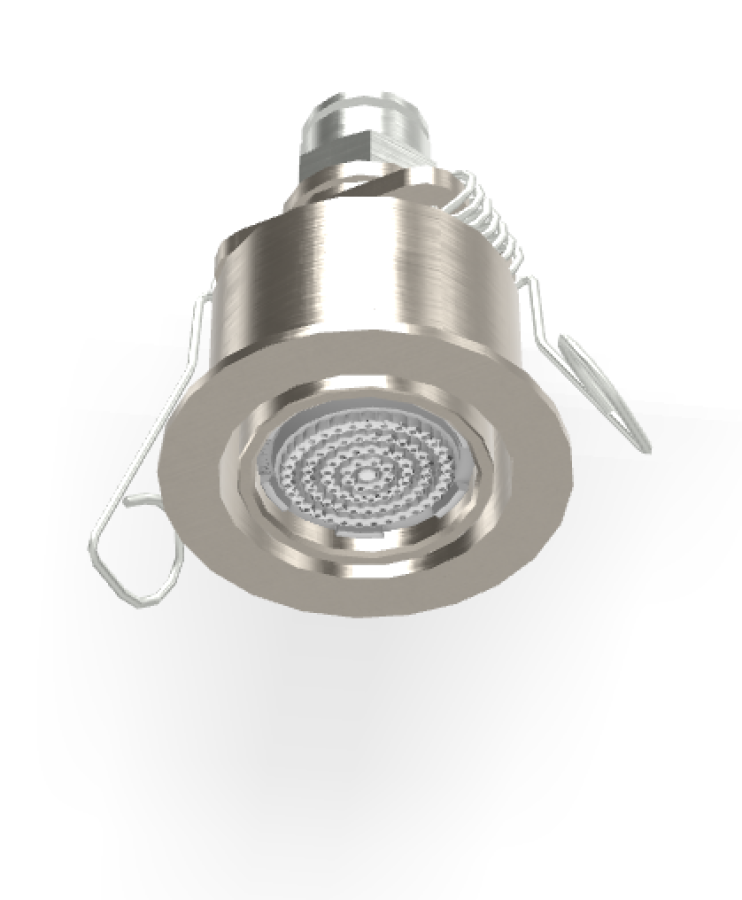 Микродуш Carlo Frattini Waterdot, ⌀45 мм, с пружинистым креплением, с функцией дождя, скрытого монтажа, цвет брашированный никель