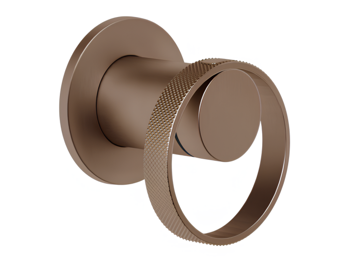 На изображении товар Cмеситель Gessi Anello, настенный, без излива, на 1 потребитель, встраиваемый, цвет Copper Brushed PVD от официального представителя в Москве