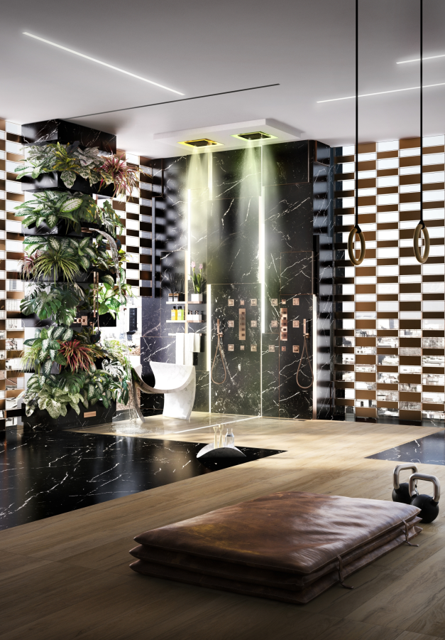 Накладная панель Gessi Afilo, для многофункциональной душевой системы, 500х500 мм, цвет brass brushed PVD - изображение 4