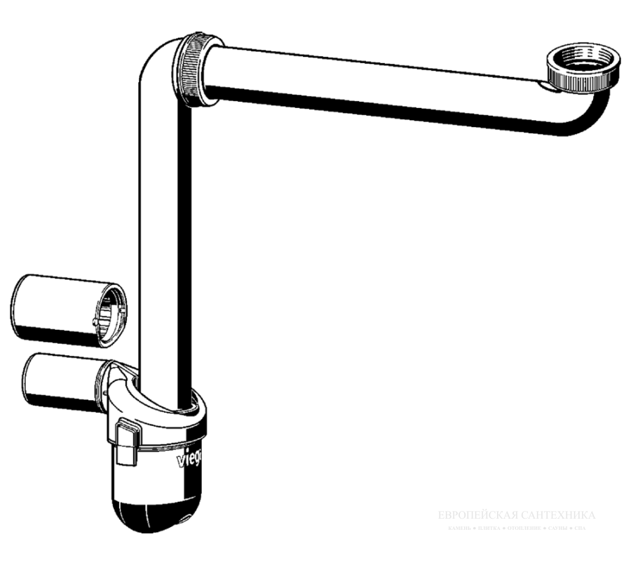 Сифон для раковины Viega, трубный, DN 32-40 мм, для мебели, цвет белый - изображение 1