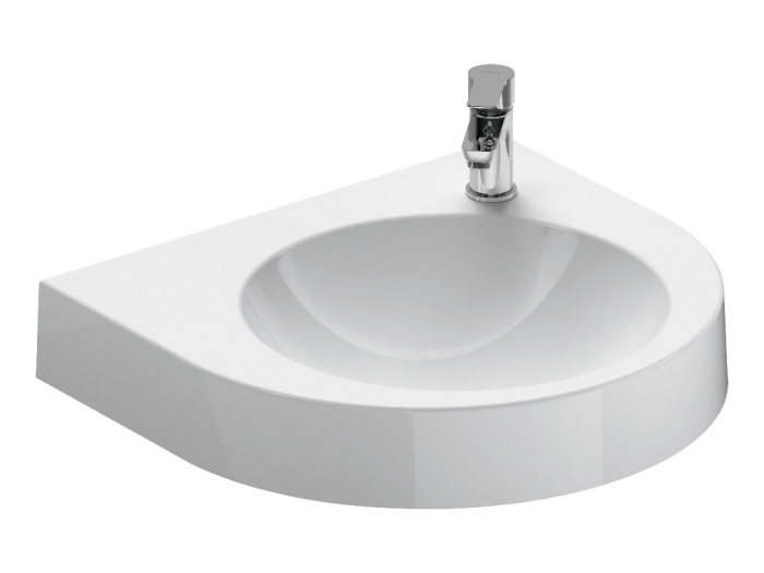 На изображении товар Раковина Duravit Architec подвесная, 575х520 мм, с 1 отверстием под смеситель справа, цвет белый от официального представителя в Москве