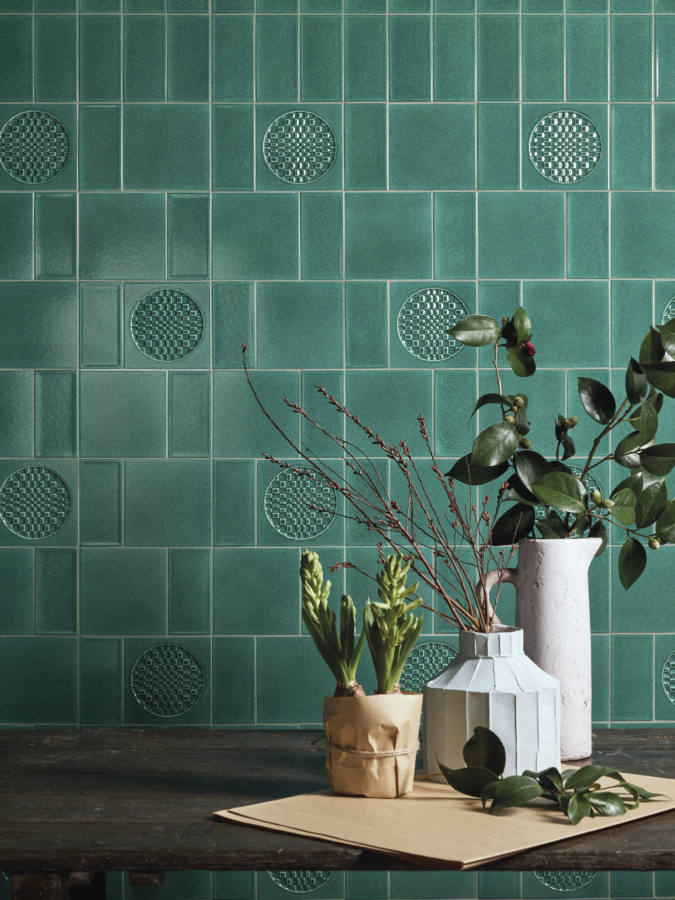 Iris ceramica Керамическая плитка BDA Citta di Faenza Geo verde glossy 15x15 - изображение 2