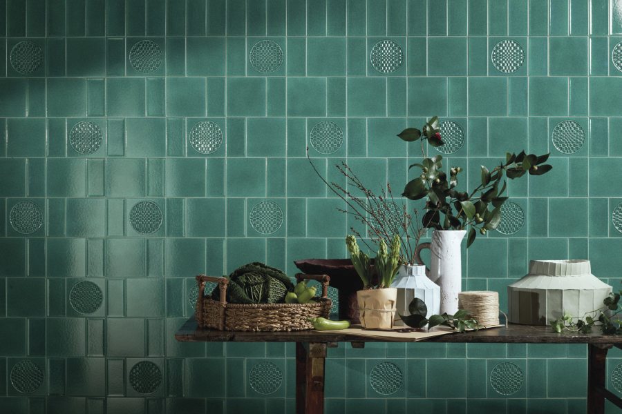 Iris ceramica Керамическая плитка BDA Citta di Faenza Geo verde glossy 15x15 - изображение 5