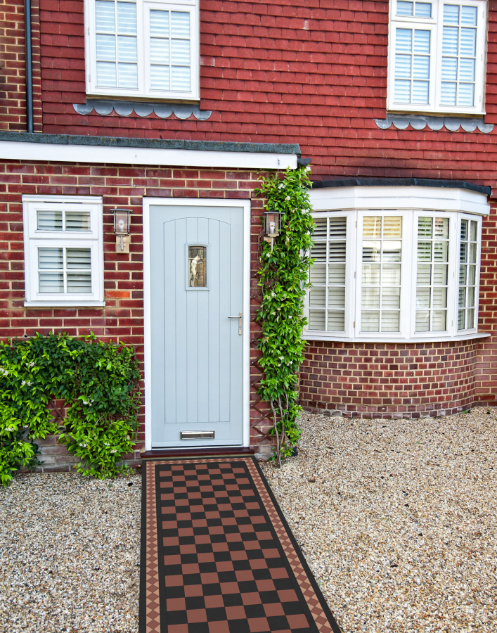 Micro. Керамогранит Victorian Oxford (Black&Terracotta) on mesh straight 30,1x30,1 - изображение 3