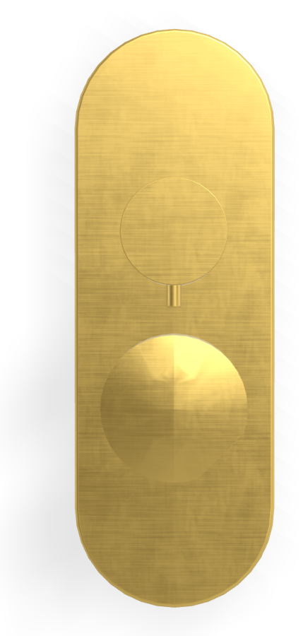 Смеситель Carlo Frattini SO, с переключателем на 2/3 потребителя, без ручек, Н-290 мм, внешняя часть, цвет золото брашированное - изображение 1