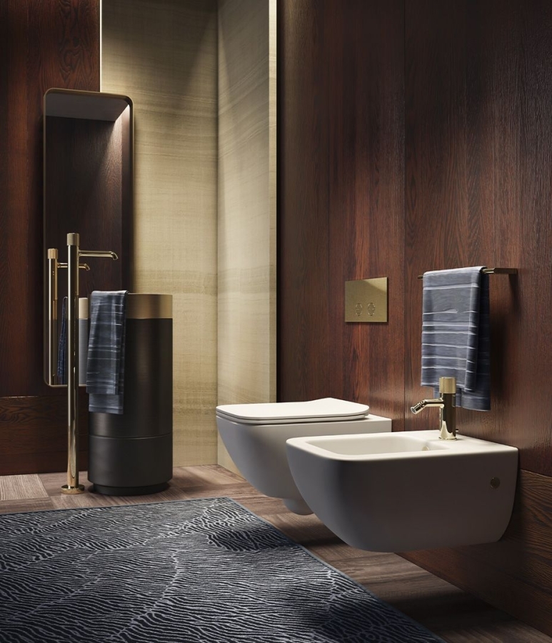 Полотенцедержатель Gessi Origini, настенный, L450 мм, цвет Brass Brushed PVD - изображение 1