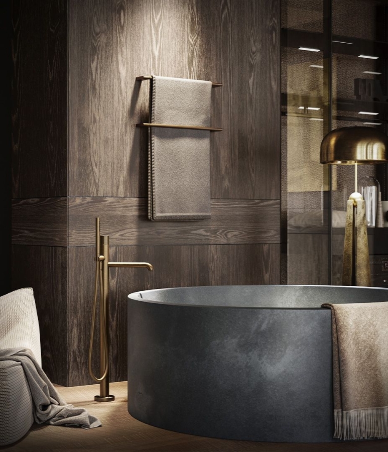 Полотенцедержатель Gessi Origini, настенный, L450 мм, цвет Brass Brushed PVD - изображение 2