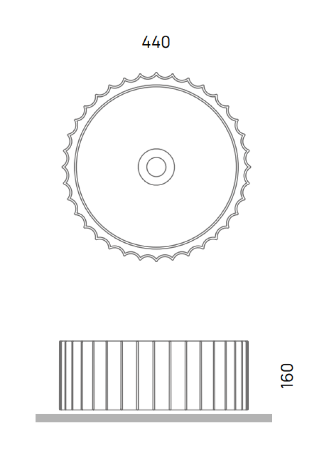 Раковина Flaminia Settecento Cut накладная, Ø440х160 мм, цвет Smeraldo - изображение 2