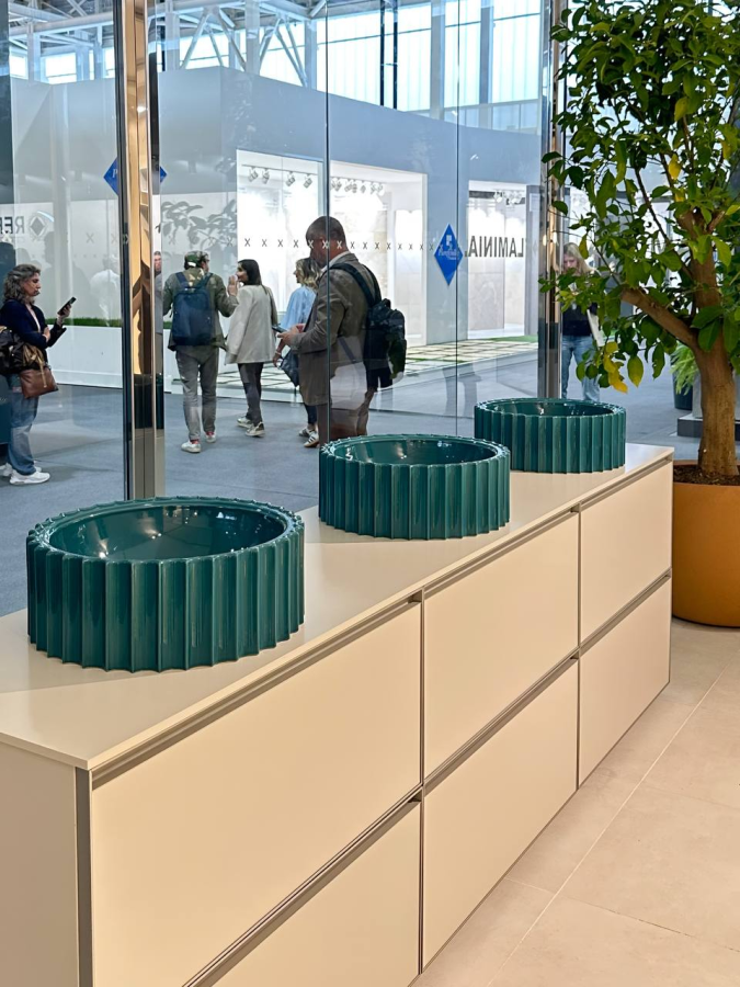 Раковина Flaminia Settecento Cut накладная, Ø440х160 мм, цвет Smeraldo - изображение 1